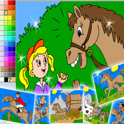 nouveau coloriage en ligne chevaux