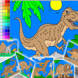 Coloriage Dinosaure enfant en Ligne Gratuit à imprimer